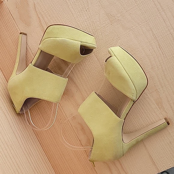 BCBGENERATION sz7.5 Helara Lime Green Leather Platform - Picture 3 of 13